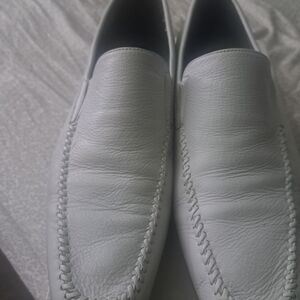 Calvin Klein White Leather Loafers